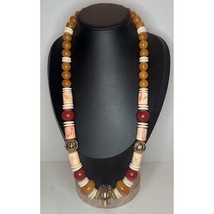 Avon Chunky Beaded Moroccan Necklace Vintage Southwestern‎ Style 90s Jewelry